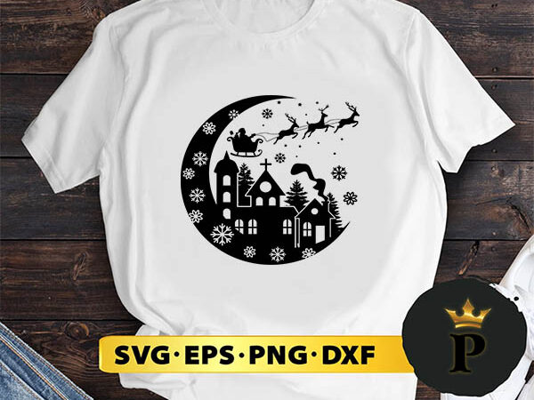 Midnight santa svg, merry christmas svg, xmas svg png dxf eps t shirt designs for sale