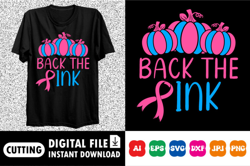 Back the pink shirt print template
