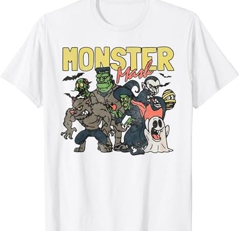 Monster mash retro halloween funny monster spooky womens men t-shirt png file