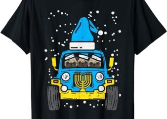 Monster Truck Pugs Dog Menorah Jewish Hanukkah Chanukah Gift T-Shirt PNG File