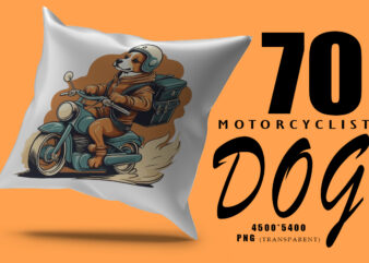 Motorcyclist Dog Clipart Illustration Bundle for Print on Demand Design