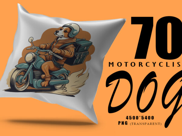 Motorcyclist dog clipart illustration bundle for print on demand design