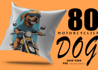 Motorcyclist Dog Clipart Illustration Bundle for Print on Demand Design