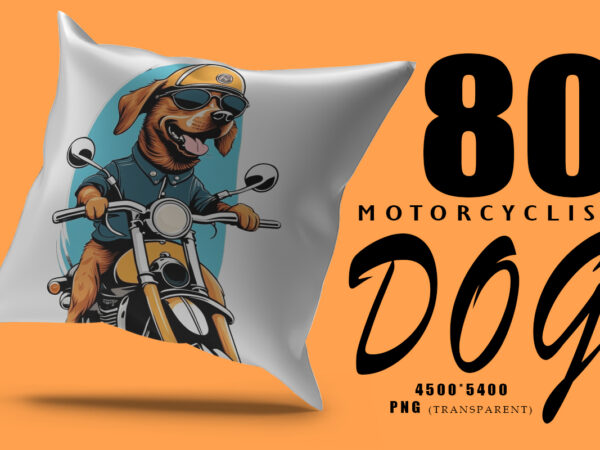 Motorcyclist dog clipart illustration bundle for print on demand design