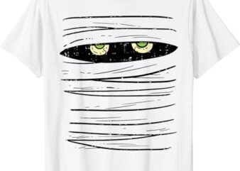 Mummy Wrap Eyes Costume Funny Scary Halloween Men Women Kids T-Shirt png file