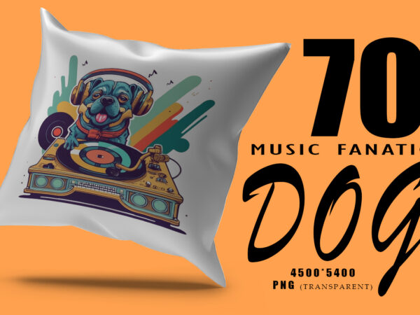 Music fanatic dog wearing headphone clipart illustration bundle for print on demand websites t shirt designs for sale Music fanatic dog wearing headphone clipart illustration bundle for print on demand websites t shirt designs for sale