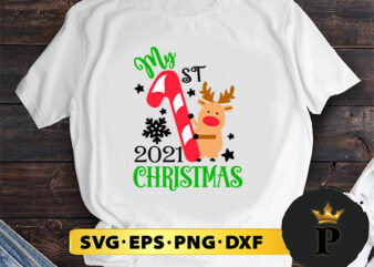 My first christmas SVG, Merry Christmas SVG, Xmas SVG PNG DXF EPS t shirt designs for sale