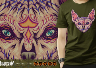 Mysterious scary bat head t shirt designs for sale