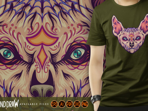 Mysterious scary bat head t shirt designs for sale