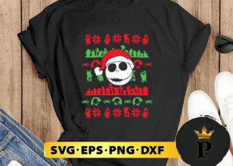 Nightmare Before Christmas Jack Santa SVG, Merry Christmas SVG, Xmas SVG PNG DXF EPS T shirt vector artwork