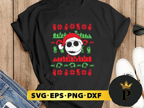 Nightmare before christmas jack santa svg, merry christmas svg, xmas svg png dxf eps T shirt vector artwork