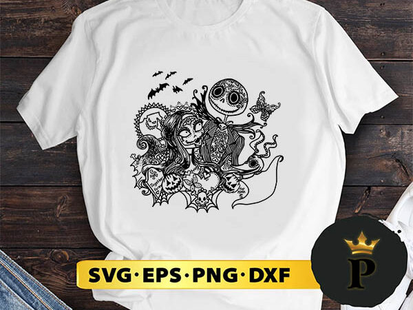 Nightmare before christmas mandala svg, merry christmas svg, xmas svg png dxf eps T shirt vector artwork