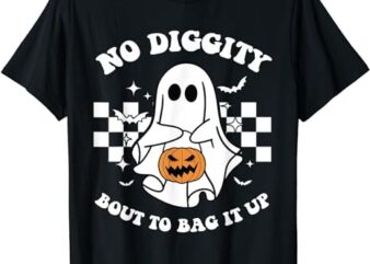 No Diggity Bout to Bag It Up Cute Ghost Halloween Kids Candy T-Shirt PNG File