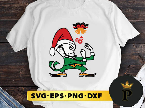 Notre dames fighting irish santa merry christmas svg, merry christmas svg, xmas svg png dxf eps T shirt vector artwork
