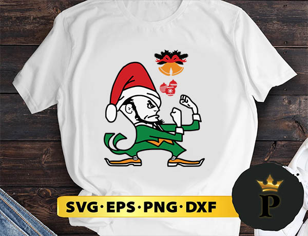 Notre Dames Fighting Irish Santa Merry Christmas SVG, Merry Christmas SVG, Xmas SVG PNG DXF EPS