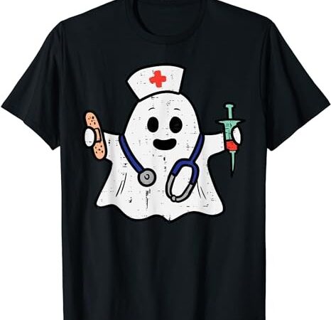 Nurse ghost scrub top halloween costume for nurses women rn t-shirt png file