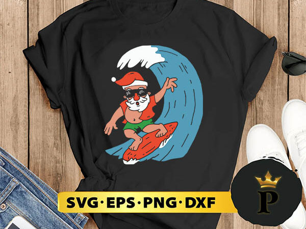 Official santa surfing christmas svg, merry christmas svg, xmas svg png dxf eps t shirt design online