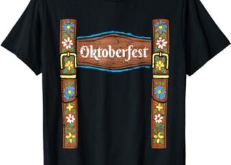 Oktoberfest Lederhosen Costume Cute German Bavarian Men Boys T-Shirt PNG File