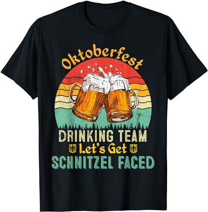 Oktoberfest team lets get schnitzel faced german men women t-shirt png file