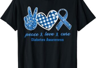 Peace Love Cure Leopard Diabetes Awareness Survivors Gifts T-Shirt