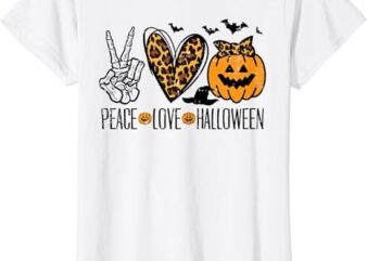 Peace Love Halloween Costume Women Girls Kids Toddler Youth T-Shirt PNG File