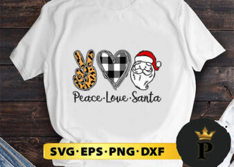 Peace pove Santa Christmas SVG, Merry Christmas SVG, Xmas SVG PNG DXF EPS