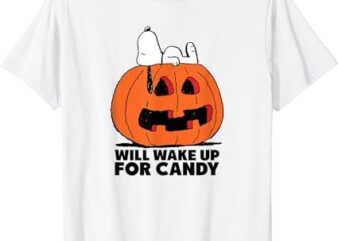 Peanuts Halloween Snoopy Wake For Candy T-Shirt PNG File