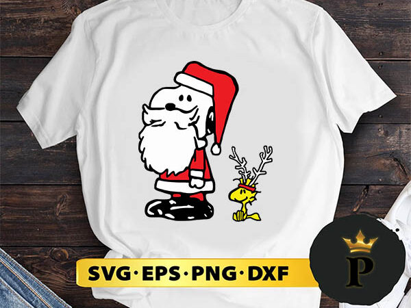 Peanuts snoopy and woodstock santa antlers svg, merry christmas svg, xmas svg png dxf eps t shirt illustration