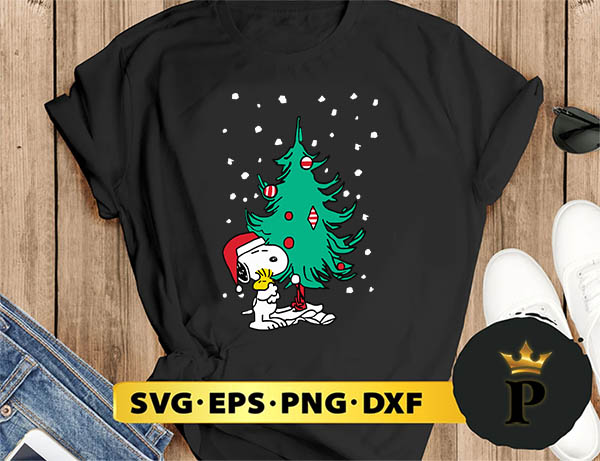 Peanuts Snoopy Holiday Christmas  Tree SVG, Merry Christmas SVG, Xmas SVG PNG DXF EPS
