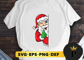 Peeking Santa SVG, Merry Christmas SVG, Xmas SVG PNG DXF EPS t shirt illustration