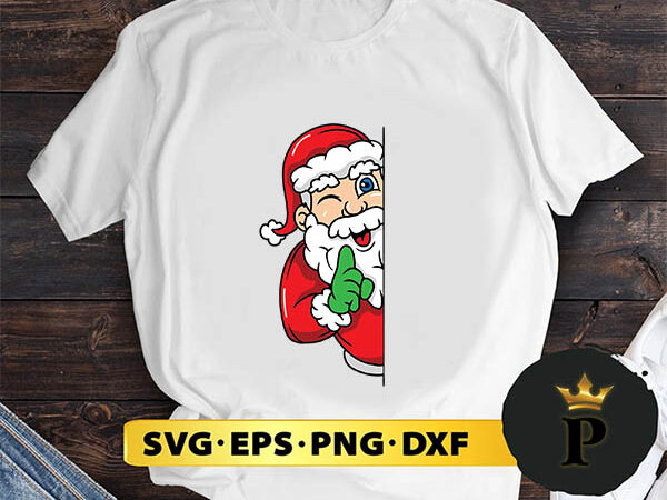 Peeking santa svg, merry christmas svg, xmas svg png dxf eps t shirt illustration