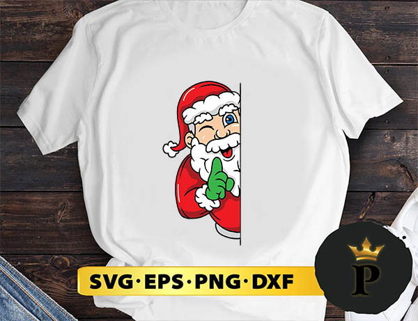 Peeking Santa SVG, Merry Christmas SVG, Xmas SVG PNG DXF EPS