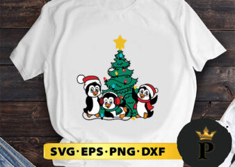 Pengiun Christmas Tree SVG, Merry Christmas SVG, Xmas SVG PNG DXF EPS