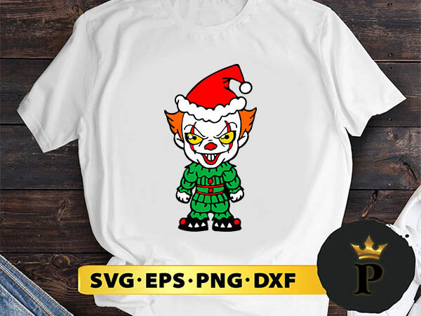 Pennywise clown horror movie christmas svg, merry christmas svg, xmas svg png dxf eps t shirt illustration