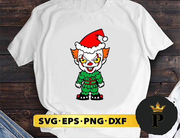 Pennywise Clown Horror Movie Christmas SVG, Merry Christmas SVG, Xmas SVG PNG DXF EPS