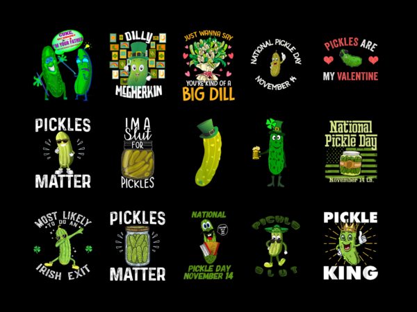 15 pickle day shirt designs bundle for commercial use, pickle day t-shirt, pickle day png file, pickle day digital file, pickle day gift, pickle day download, pickle day design amz
