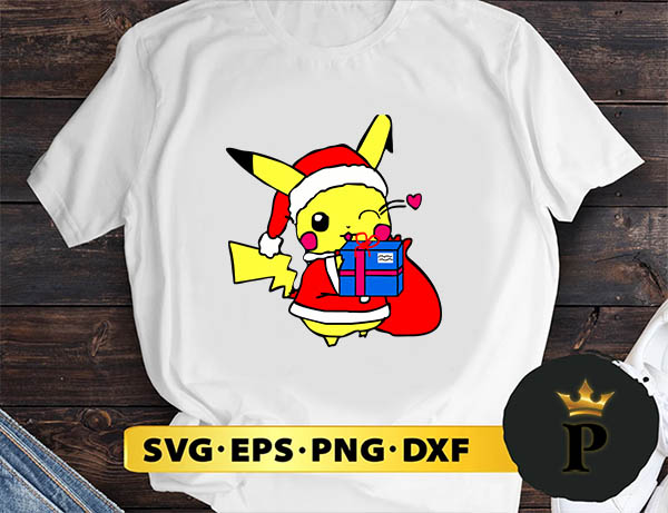 Pikachu Christmas Gifts Box SVG, Merry Christmas SVG, Xmas SVG PNG DXF EPS