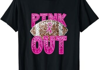 Pink Ribbon Breast Cancer Awareness Football Pink Out T-Shirt PNG File