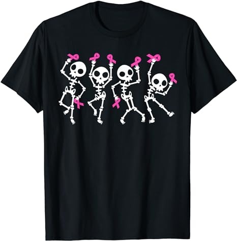 Pink Ribbon Breast Cancer Awareness Skeleton Women Men Kids T-Shirt PNG File