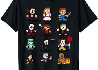 Pixel Art 8-Bit Horror Halloween Scary Character Video Games T-Shirt PNG File