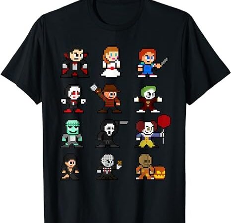 Pixel art 8-bit horror halloween scary character video games t-shirt png file