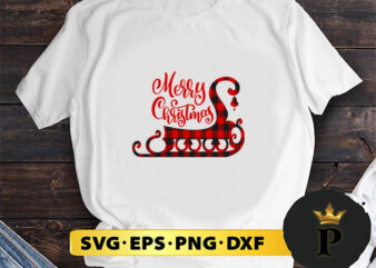 Plaid Santa’s Sleigh SVG, Merry Christmas SVG, Xmas SVG PNG DXF EPS