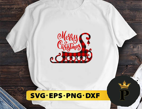 Plaid Santa's Sleigh SVG, Merry Christmas SVG, Xmas SVG PNG DXF EPS
