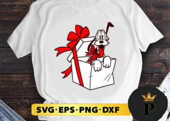 Pluto Christmas Outline Cartoon SVG, Merry Christmas SVG, Xmas SVG PNG DXF EPS t shirt illustration