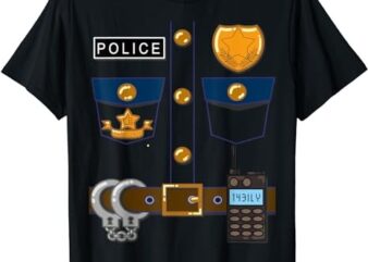 Policeman Costume Funny Halloween Police Officer T Shirt PNG File