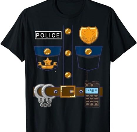 Policeman Costume Funny Halloween Police Officer T Shirt Policeman Costume Funny Halloween Police Officer T Shirt