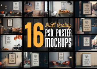 16 Poster Mockups Bundle