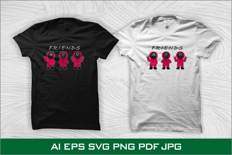 Squid game t shirt design, Friends, Squid games, k drama, squid games svg, Squid korean drama, kdrama, squid games t-shirt design for sale