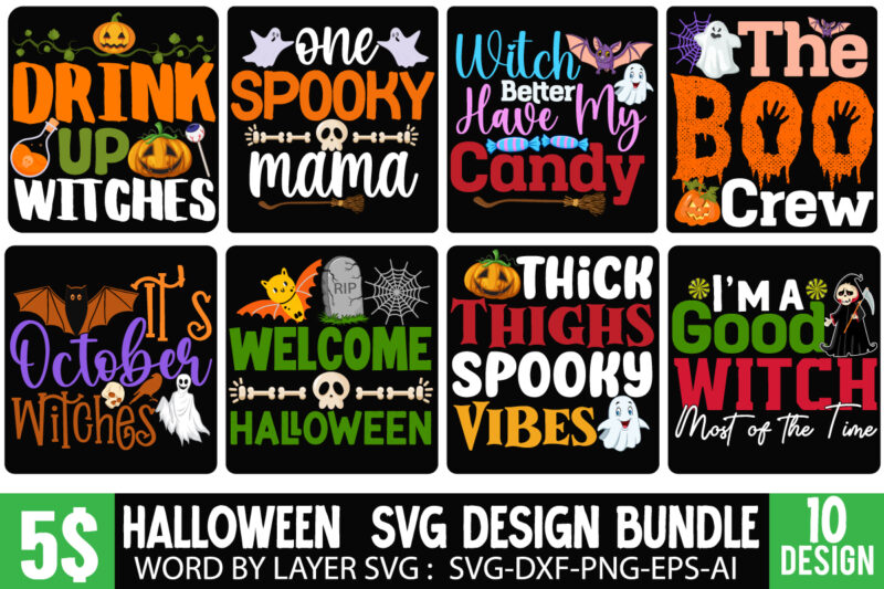 Halloween T-shirt Design Mega Bundle