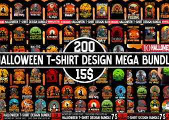 Halloween T-shirt Design Mega Bundle